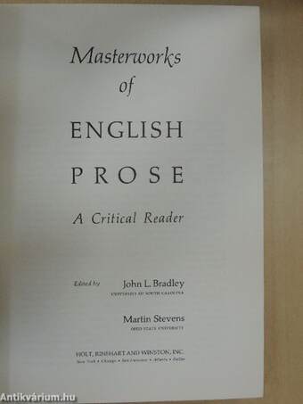 Masterworks of English Prose