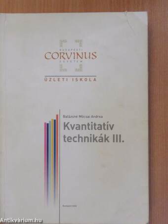 Kvantitatív technikák III.