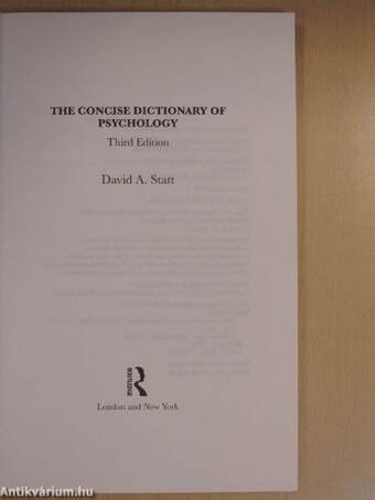 The Concise Dictionary of Psychology