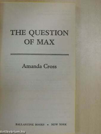 The question of Max