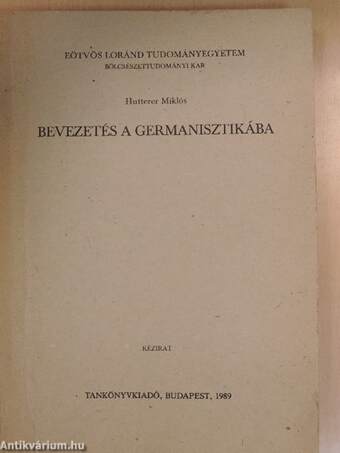 Bevezetés a germanisztikába