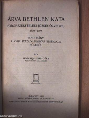 Árva Bethlen Kata