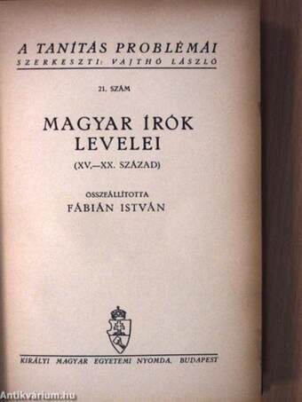 Magyar írók levelei