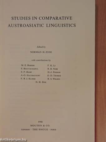 Studies in Comparative Austroasiatic Linguistics