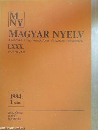 Magyar Nyelv 1984/1-4.