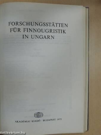 Forschungsstätten für Finnougristik in Ungarn