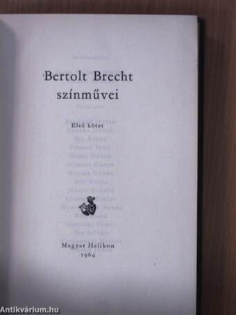 Bertolt Brecht színművei I-II.