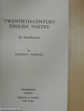 Twentieth-Century English Poetry