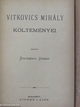 Vitkovics Mihály művei I-III.