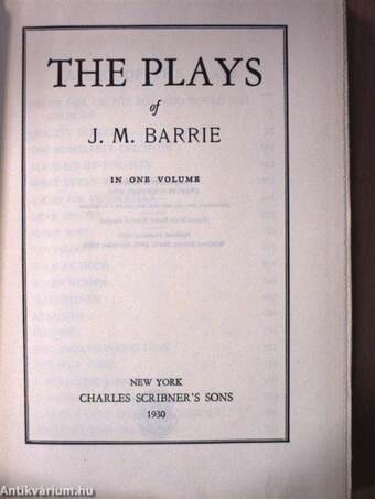 The Plays of J. M. Barrie