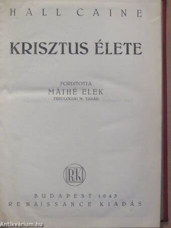 Krisztus élete I-III.