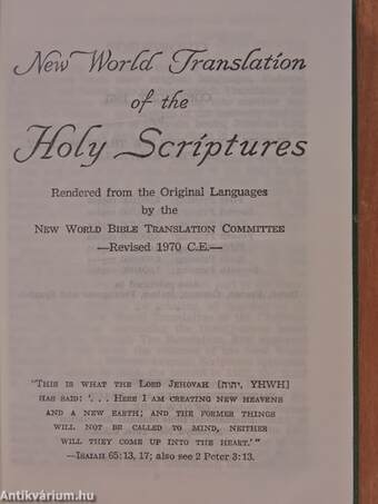 New World Translation of the Holy Scriptures