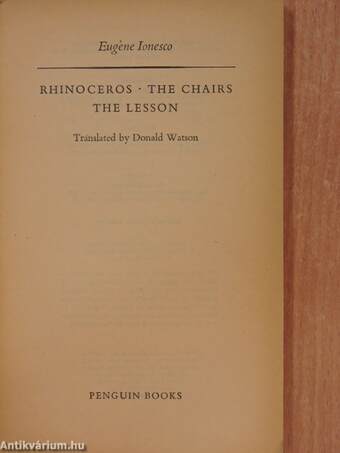 Rhinoceros/The Chairs/The Lesson