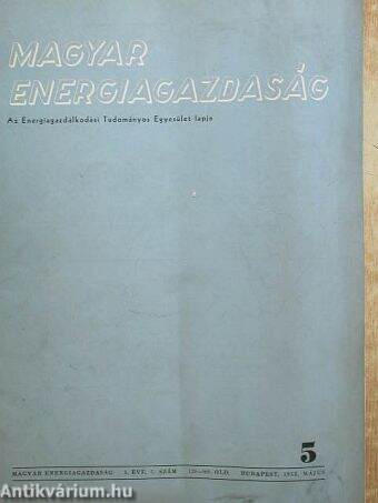 Magyar Energiagazdaság 1952. május