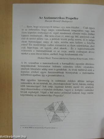 A XIX. Nagy Károly Matematikai Diáktalálkozó előadáskivonatai