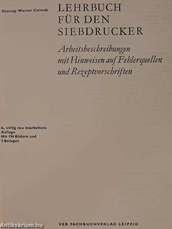 Lehrbuch für den Siebdrucker