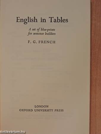 English in Tables