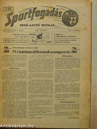 Sportfogadás 1985. (nem teljes évfolyam)