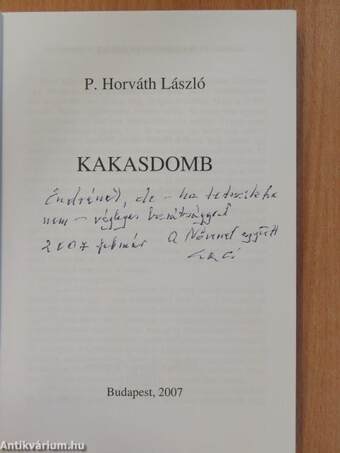 Kakasdomb (dedikált példány)