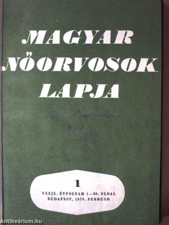 Magyar Nőorvosok Lapja 1976. február-november