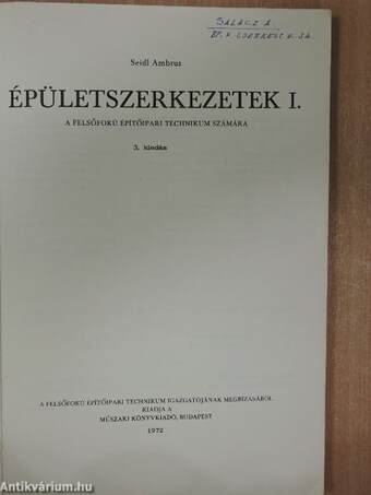 Épületszerkezetek I.