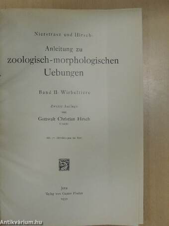 Anleitung zu zoologisch-morphologischen Uebungen II.