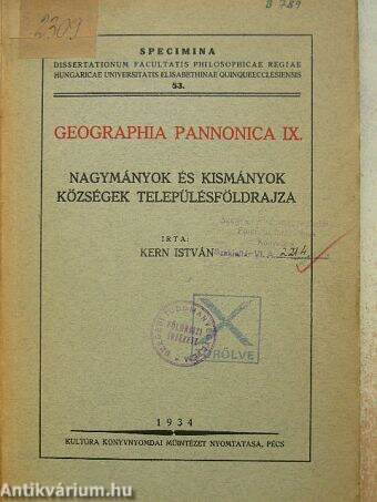 Geographia Pannonica IX.