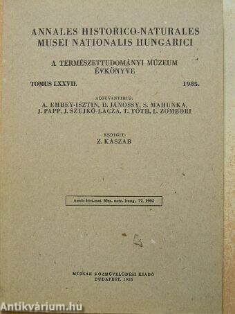 Annales Historico-Naturales Musei Nationalis Hungarici 1985.