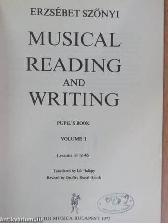 Musical Reading and Writing II. - Pupil's Book