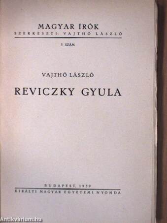 Reviczky Gyula (dedikált példány)