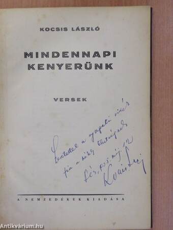 Mindennapi kenyerünk (dedikált példány)