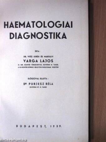 Haematologiai diagnostika (dedikált példány)