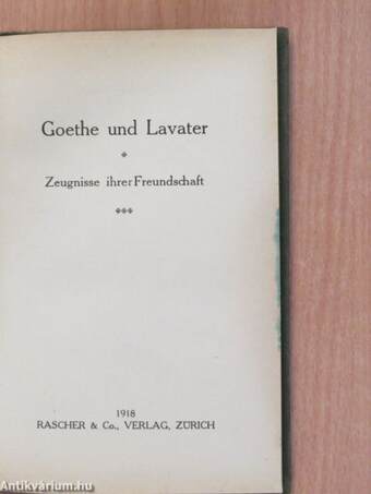 Goethe und Lavater