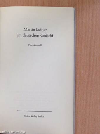 Martin Luther im deutschen Gedicht