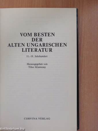 Vom Besten der Alten Ungarischen Literatur