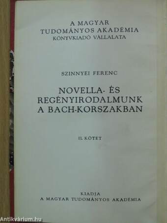 Novella- és regényirodalmunk a Bach-korszakban II. (töredék)