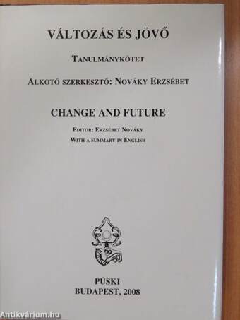 Változás és jövő (dedikált példány)
