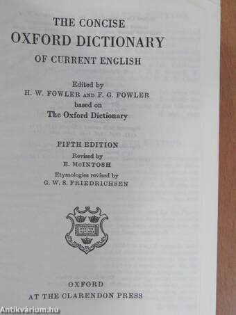 The Concise Oxford Dictionary of Current English