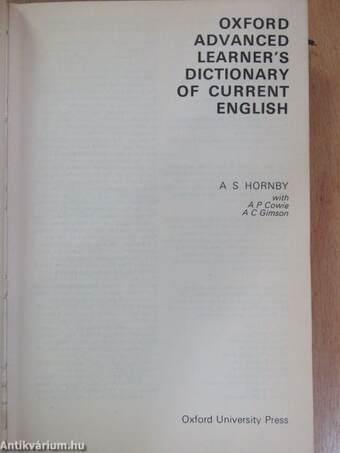 Oxford Advanced Learner's Dictionary of Current English