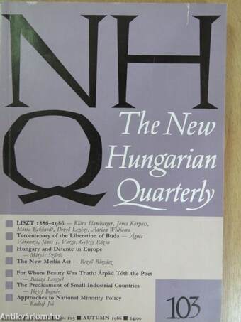 The New Hungarian Quarterly Autumn 1986.