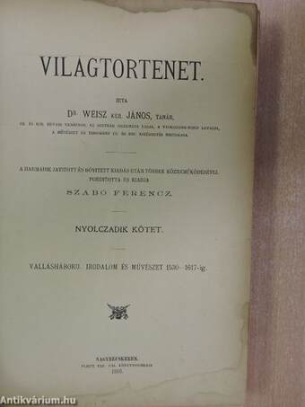 Világtörténet VIII. (töredék) (rossz állapotú)