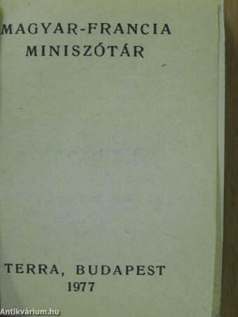 Magyar-francia miniszótár (minikönyv)