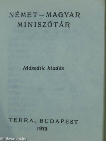 Német-magyar miniszótár (minikönyv)