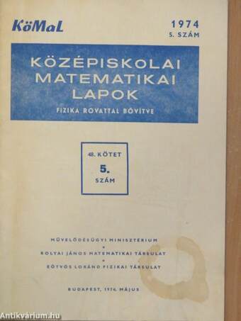 Középiskolai matematikai lapok 1974. május