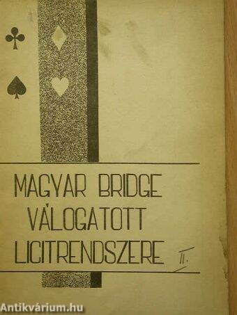 Magyar Bridge válogatott licitrendszere