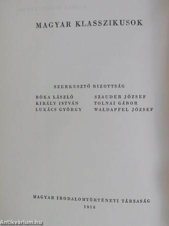 "46 kötet a Magyar Klasszikusok sorozatból (nem teljes sorozat)"