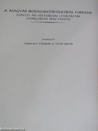 "14 kötet A magyar irodalomtörténetírás forrásai sorozatból (nem teljes sorozat)"