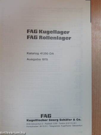 FAG Kugellager, FAG Rollenlager