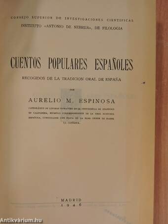 Cuentos populares Espanoles I-III.