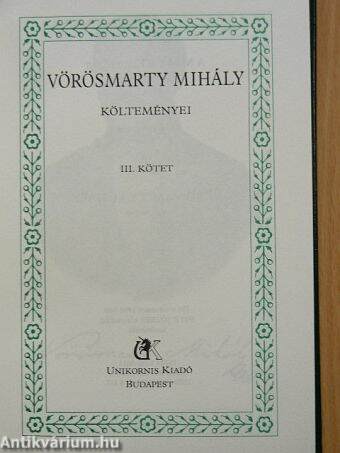 Vörösmarty Mihály költeményei III. (töredék)